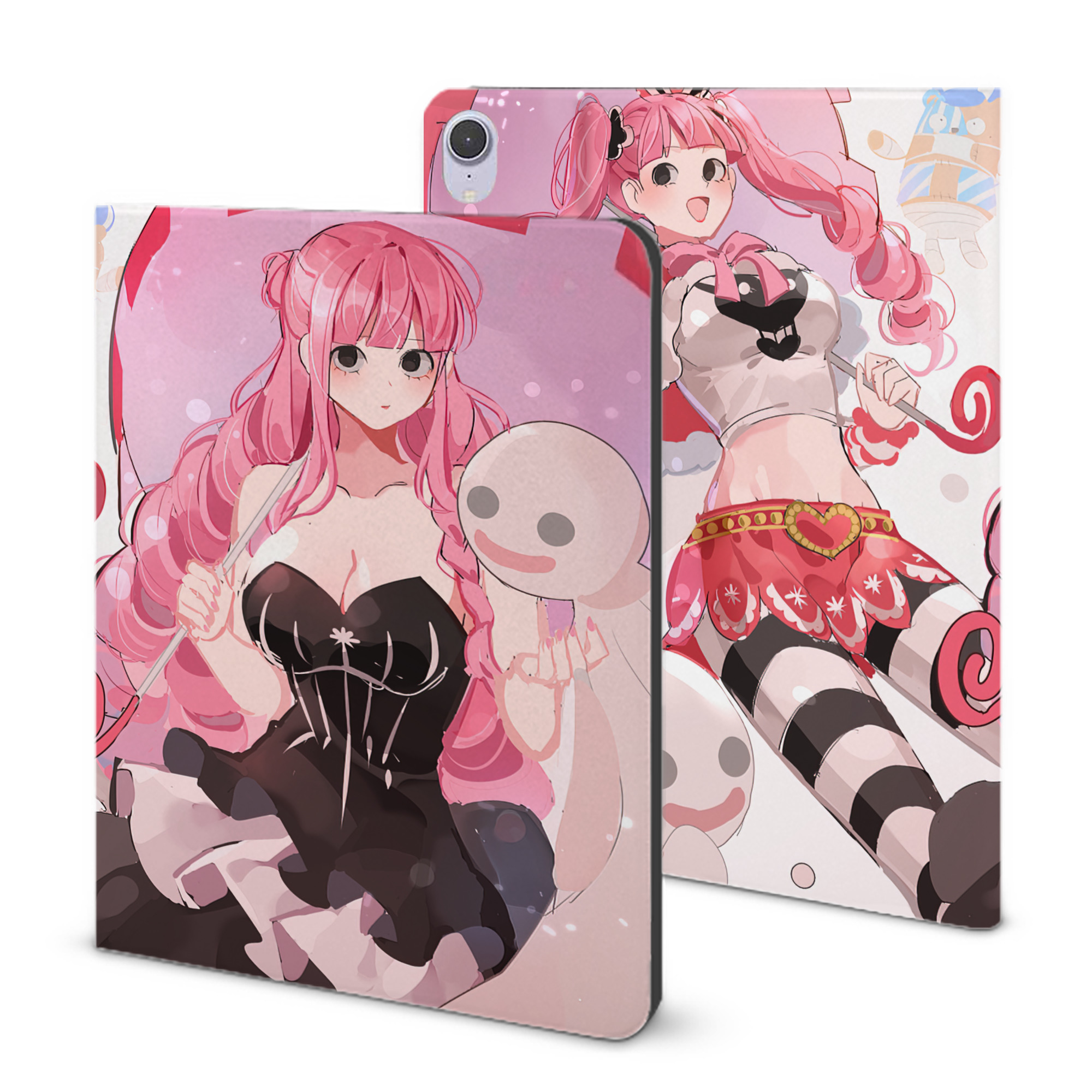 ワンピース ONE PIECE IPad ケース ブック型 PUレザー TPU 耐衝撃 軽量 薄型 ペン収納なし 全面保護 IPad 各モデル対応